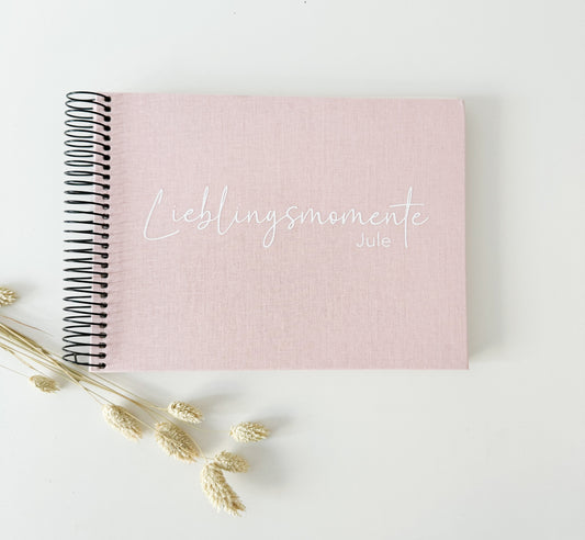 Fotoalbum Lieblingsmomente | Fotoalbum | personalisiertes Album aus Leinen | Geschenk Freundin  | Familienmomente | Familie Fotoalbum