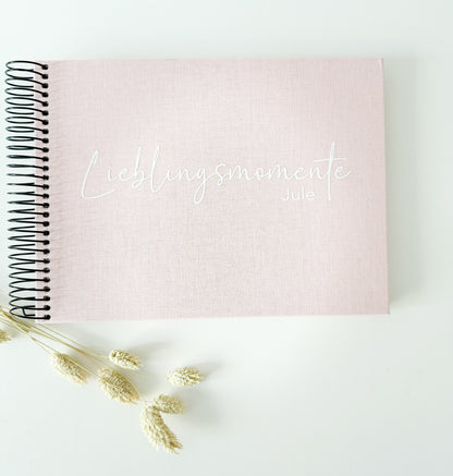 Fotoalbum Lieblingsmomente | Fotoalbum | personalisiertes Album aus Leinen | Geschenk Freundin  | Familienmomente | Familie Fotoalbum