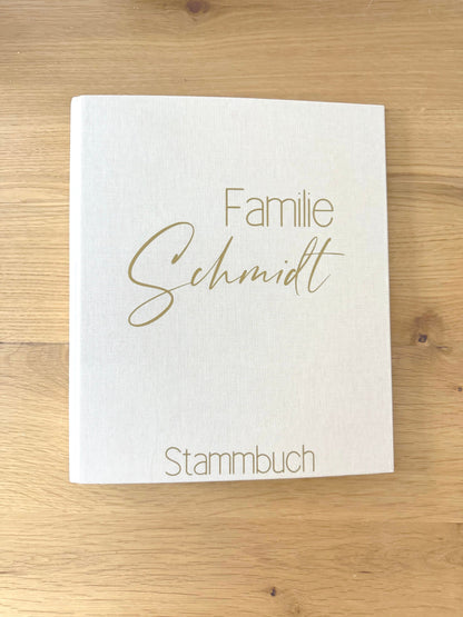 Stammbuch Leinen A4 und A5 | mit Nachnamen personalisiert | Hochzeit | Dokumentenmappe | Ringbuch | Familienstammbuch Geschenk Hochzeit