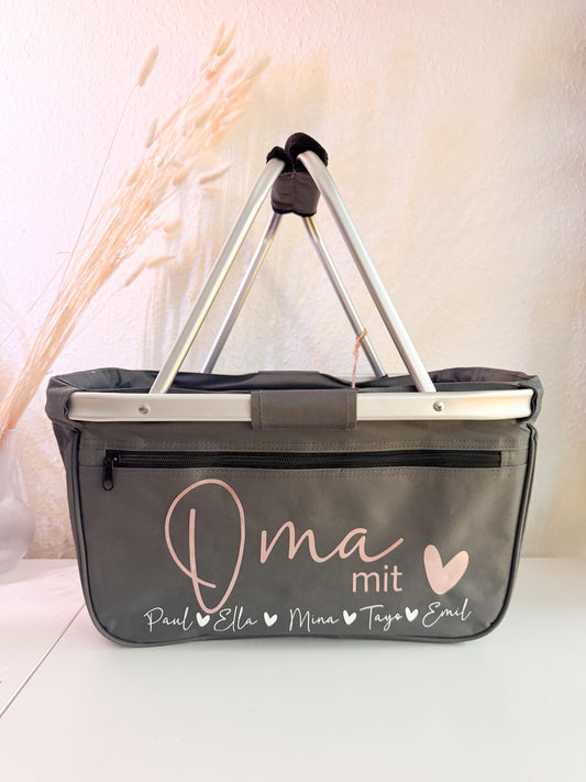 Personalisierter Einkaufskorb mit Namen | Oma | Oma Opa Mama Tante | Korb | Geburtstag | Personalisiert Oma
