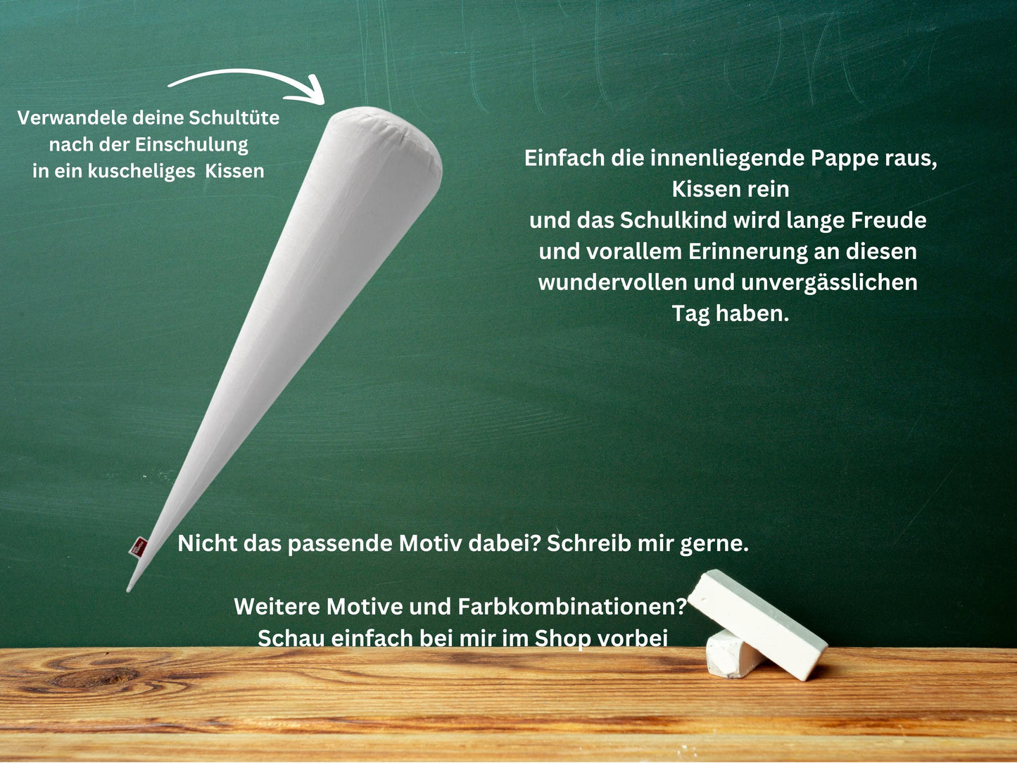 Schultüte aus Stoff | Wunschmotiv | Personalisiert mit Namen | Wunschname | Junge | Rot Schwarz