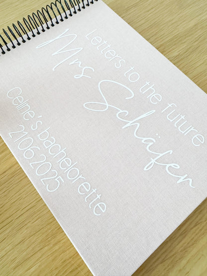 Erinnerungsalbum JGA | letters to the Future | Brautparty Fotoalbum | personalisiertes Album aus Leinen | Junggesellinnenabschied