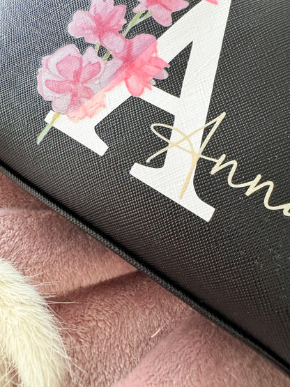 Kosmetiktasche Personalisiert | Geschenk Freundin | Geschenkidee Mama | Beautybag Kosmetiktasche | Initial | Boho