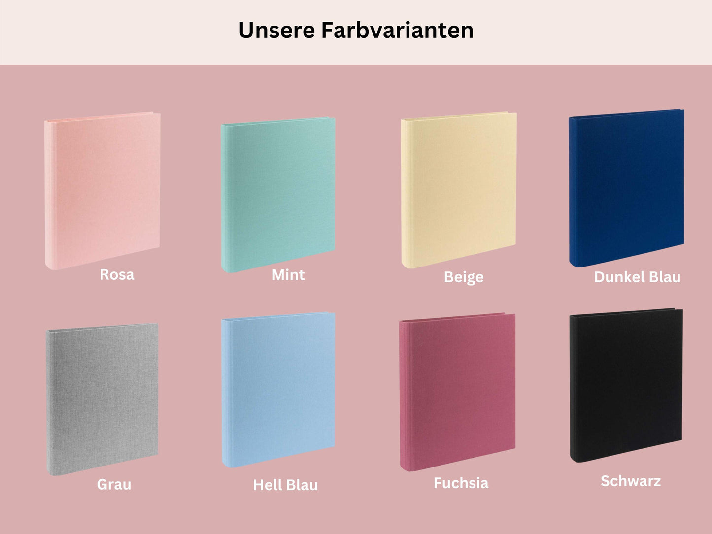 Zeugnismappe Leinen | mit Namen personalisiert | Einschulung | Dokumentenmappe | Ringbuch | Zeugnismappe für Kinder und Erwachsene