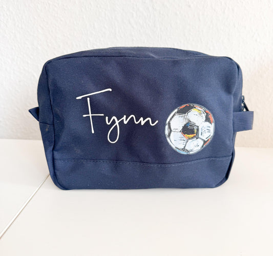 Personalisierte Kulturtasche | Kulturtasche für Kinder | Geburtstagsgeschenk | Fußball