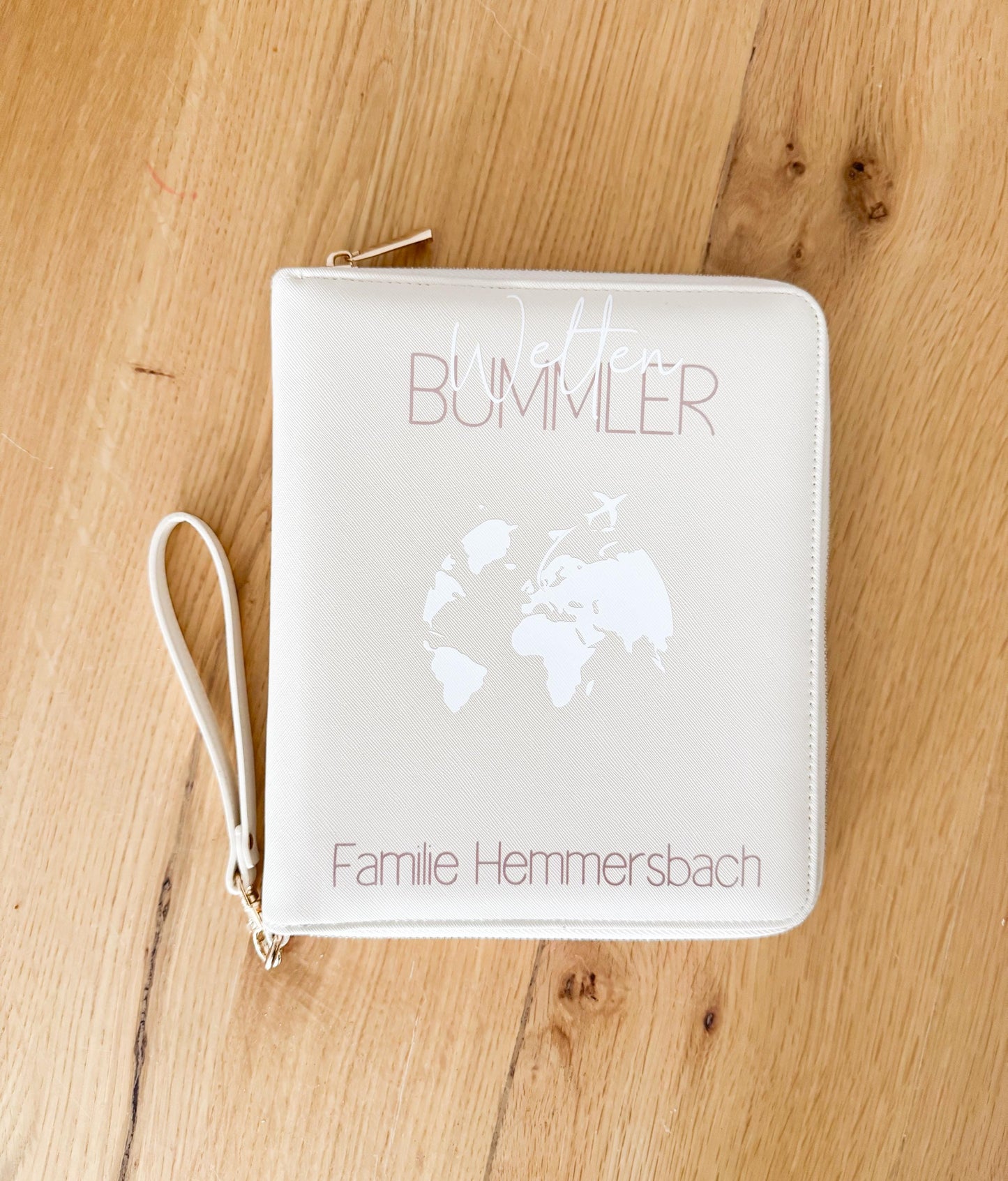 Travel Organizer personalisiert | Reisemappe aus PU-Leder mit Namen | Geschenk Familie & Vielreisende | Reisepasshülle personalisiert
