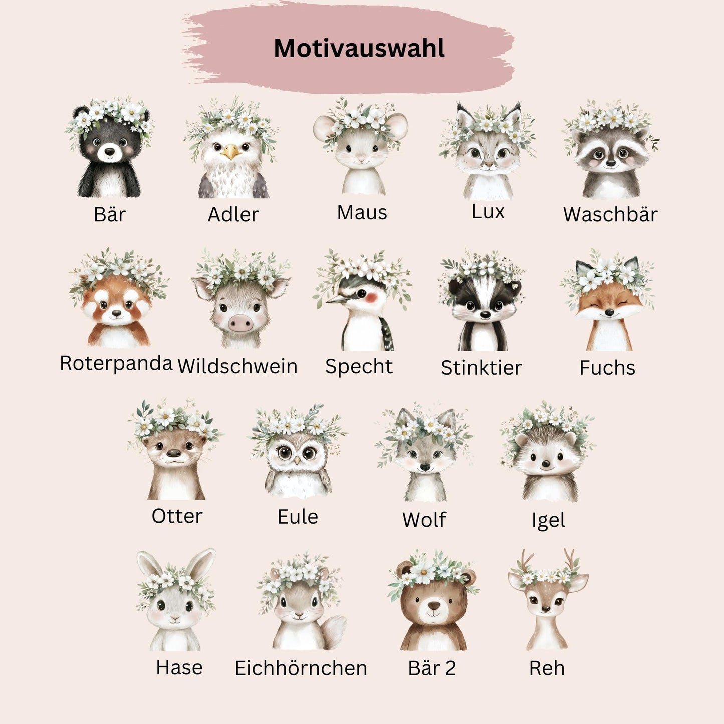 Personalisierter Kinderbecher mit Namen 18 Waldtiermotiven Motiv wählbar  Becher für Kinder  Geschenk zur Einschulung, Kita, Geburtstag