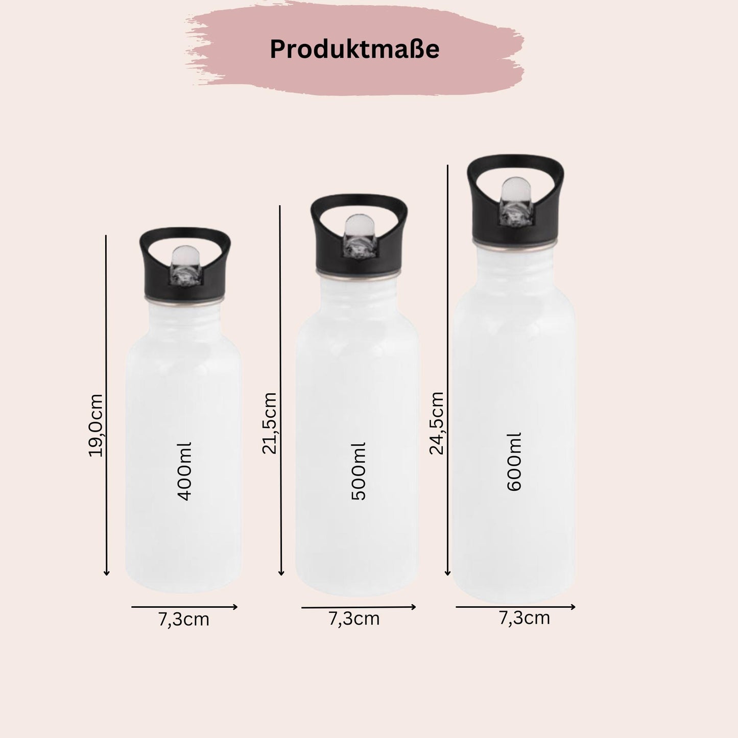 Personalisierte Trinkflasche mit Namen18 MWaldtiereEdelstahl Trinkflasche mit StrohhalmBPA-frei&leicht zu reinigen  Geschenk für Kinder