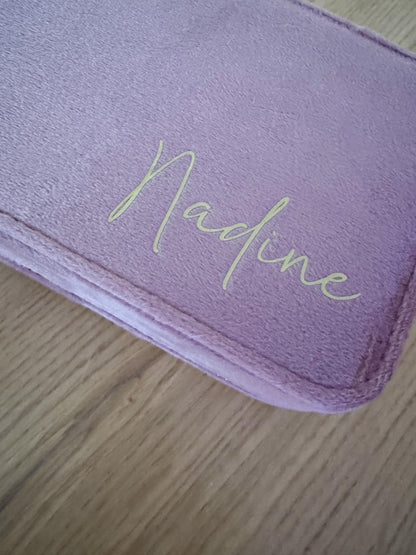 Personalisiertes Schmuckkästchen aus Samt | Mit Name oder Initialen | 3 Farben | Große Farbauswahl Personalisierung | Geschenk für Frauen |