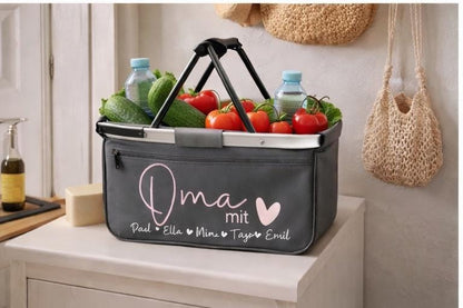 Personalisierter Einkaufskorb mit Namen | Ostergeschenk Oma | Oma Opa Mama Tante | Korb | Geburtstag | Personalisiert Muttertag