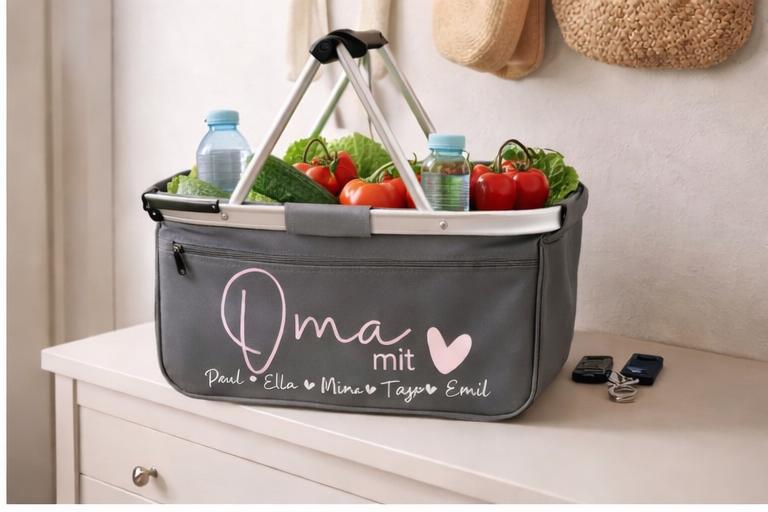 Personalisierter Einkaufskorb mit Namen | Ostergeschenk Oma | Oma Opa Mama Tante | Korb | Geburtstag | Personalisiert Muttertag