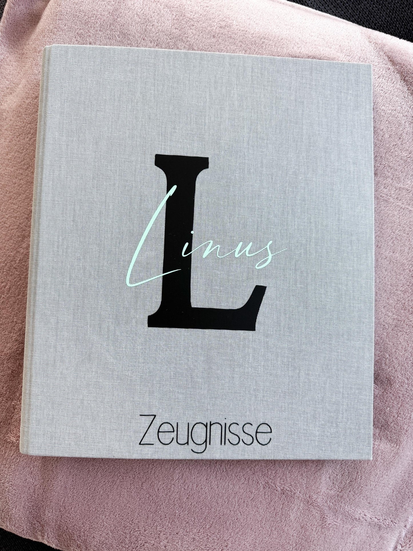 Zeugnismappe Leinen | mit Namen personalisiert | Einschulung | Dokumentenmappe | Ringbuch | Zeugnismappe für Kinder |