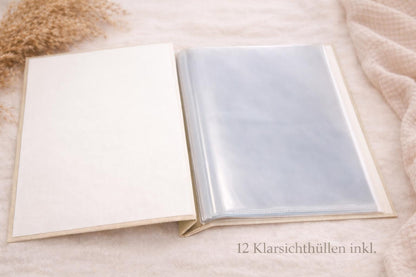 Personalisierte Zeugnismappe A4 mit Namen  Leineneinband inkl. 12 Klarsichthüllen | Zeugnisse & Urkunden Ordner Geschenk