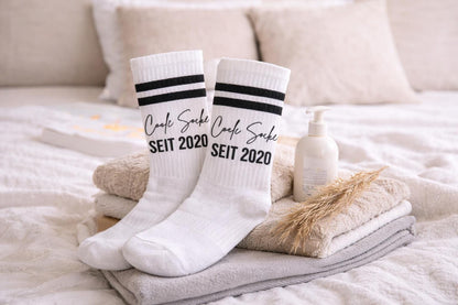 COOLE SOCKE Seit ...“  Lustige Geschenk Socke, Geschenkidee zum Geburtstag & Jahrestag, personalisierter