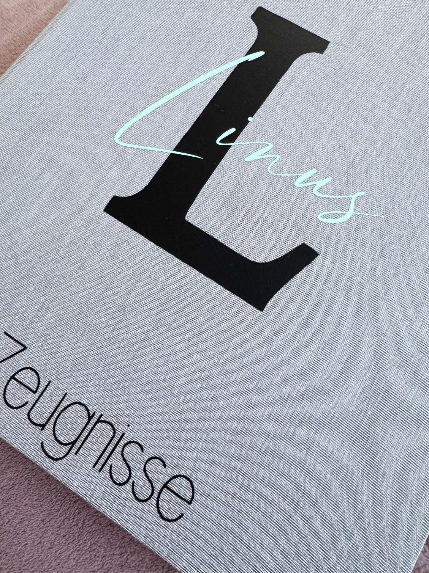 Zeugnismappe Leinen | mit Namen personalisiert | Einschulung | Dokumentenmappe | Ringbuch | Zeugnismappe für Kinder |