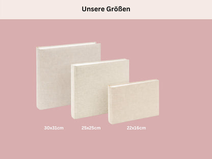 Personalisiertes Fotoalbum Leinen | Hochzeitsalbum mit Namen | Babyalbum individuell | Erinnerungsalbum Hochzeit Geburt | Fotoalbum Skandi