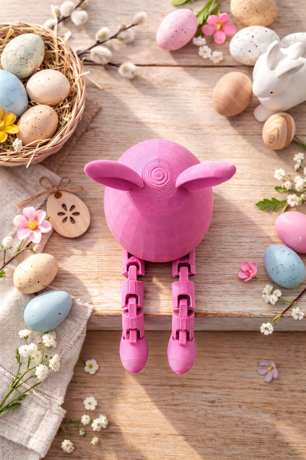 Flexi Osterhase 3D gedruckt  Beweglicher Hase, Osterdeko modern, Geschenkidee Bunny