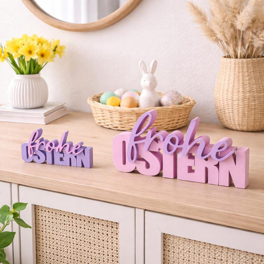 Frohe Ostern Deko Aufsteller  3D Schriftzug  Osterdeko Tischdeko  Frühlingsdeko  Geschenkidee Ostern