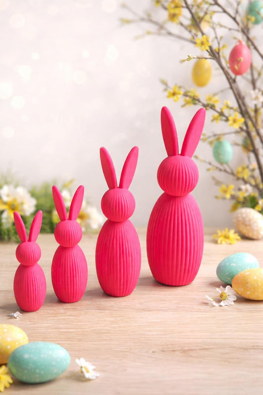 3D Deko Osterhase groß  Bunt & Neon, minimalistische Frühlingsdeko im Scandi Look