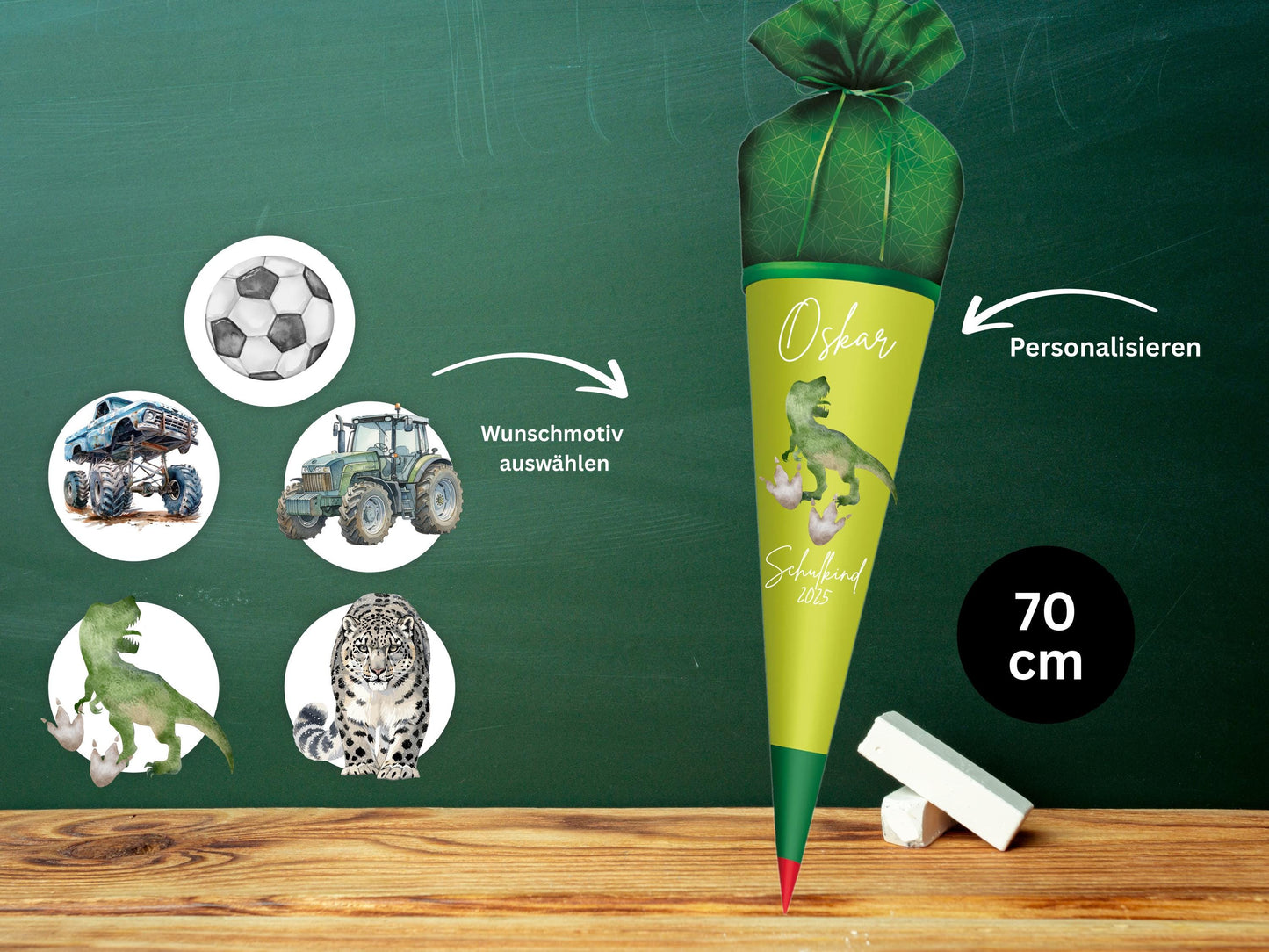 Schultüte aus Stoff | Wunschmotiv | Personalisiert mit Namen | Wunschname | Junge | Rot Schwarz Schultüte 2026