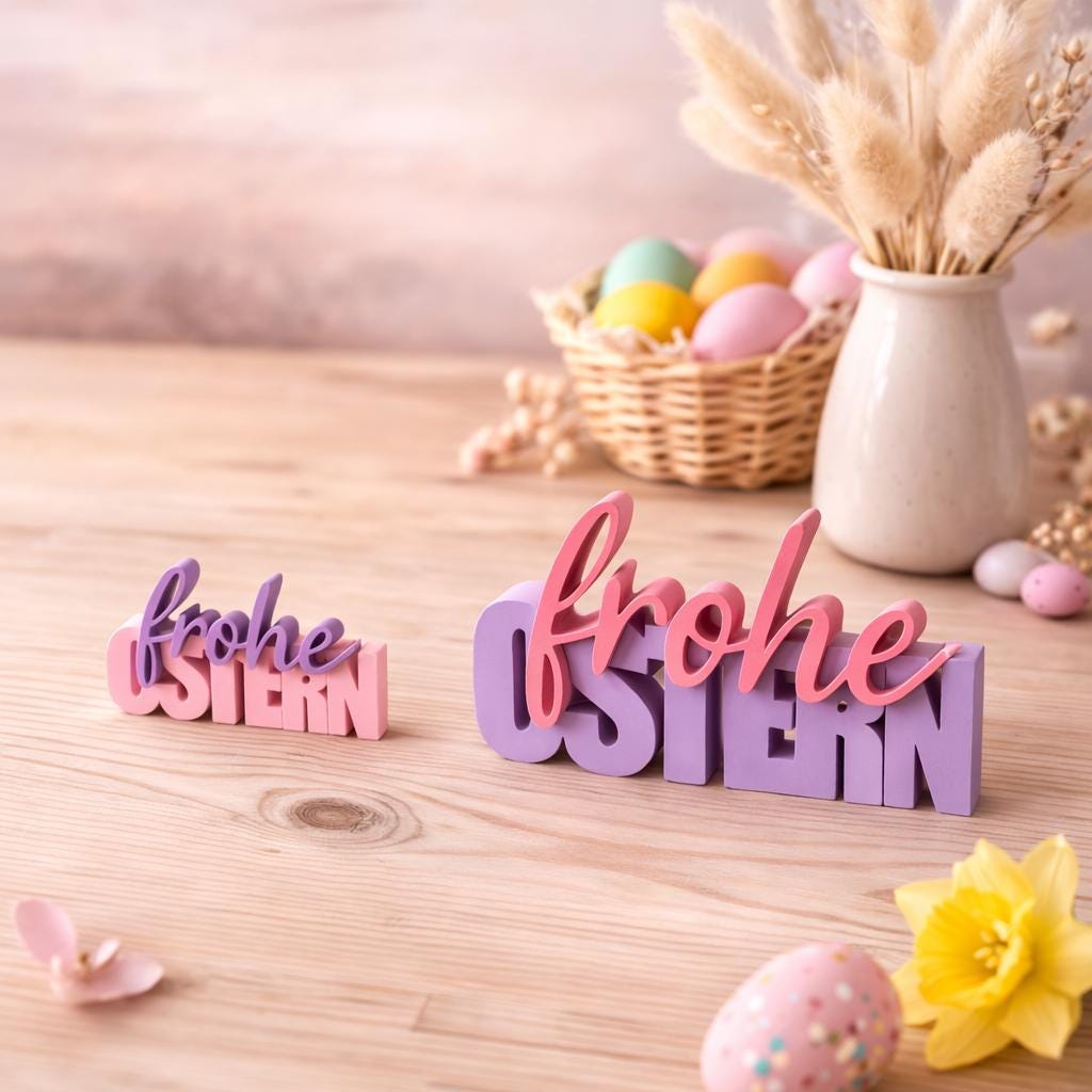 Frohe Ostern Deko Aufsteller  3D Schriftzug  Osterdeko Tischdeko  Frühlingsdeko  Geschenkidee Ostern