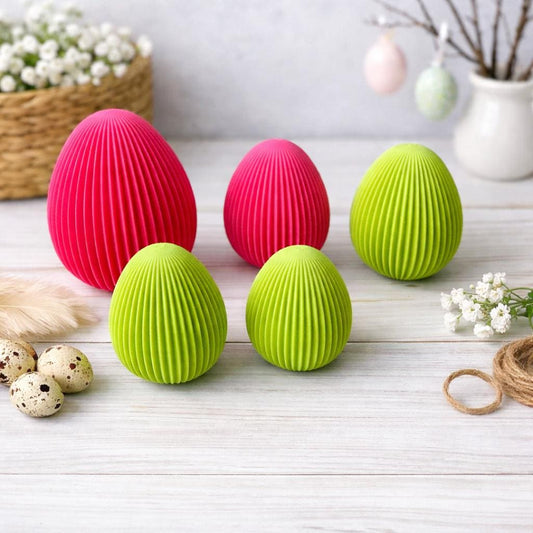 Oster Ei 3D Druck PLA  Farbe wählbar  Moderne Osterdeko  Geripptes Design Ei  4 Größen einzeln verfügbar